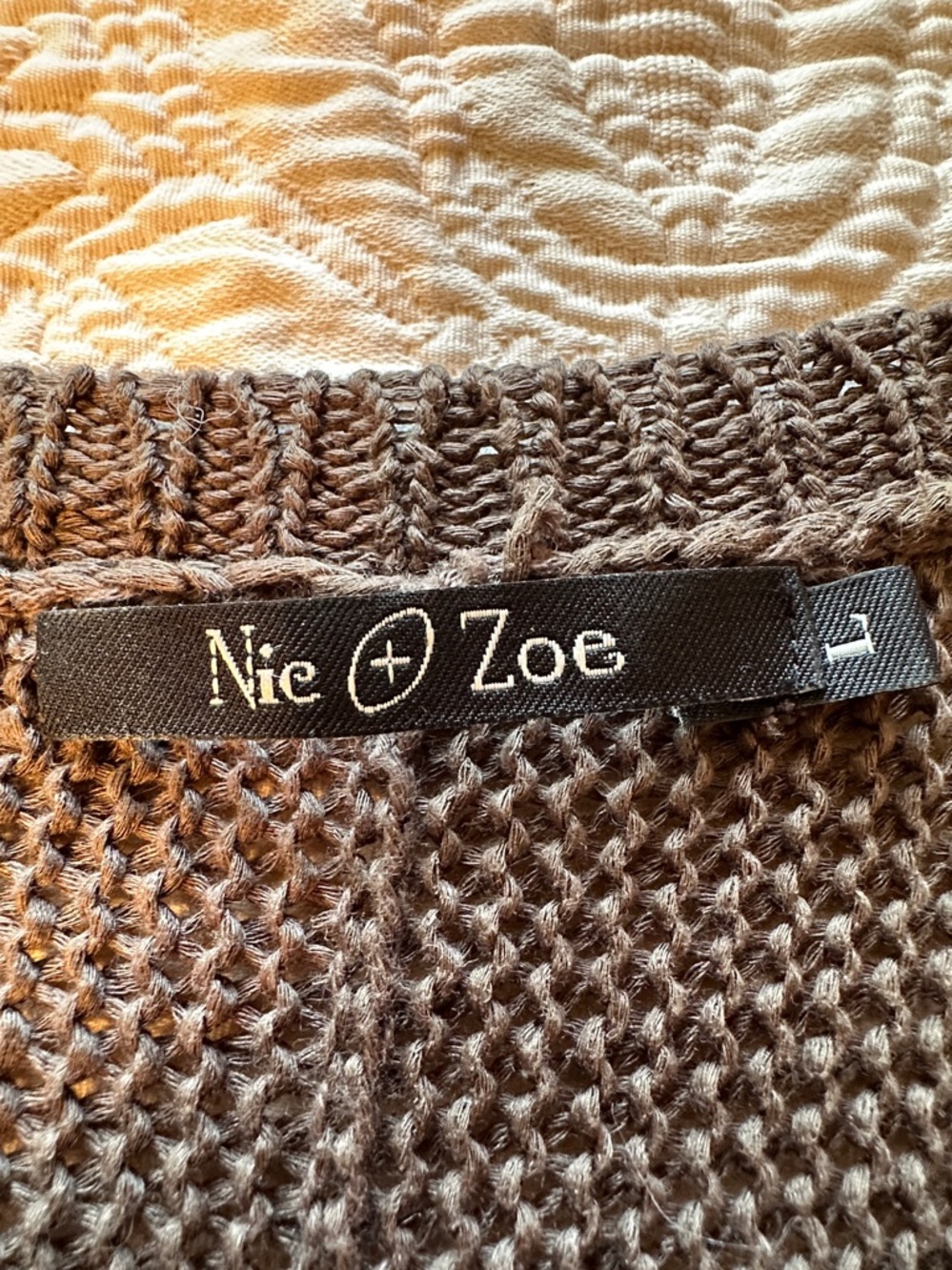 NIC+ZOE Brown V-Neck Open-Front Knit Sweater - Picture 4 of 6